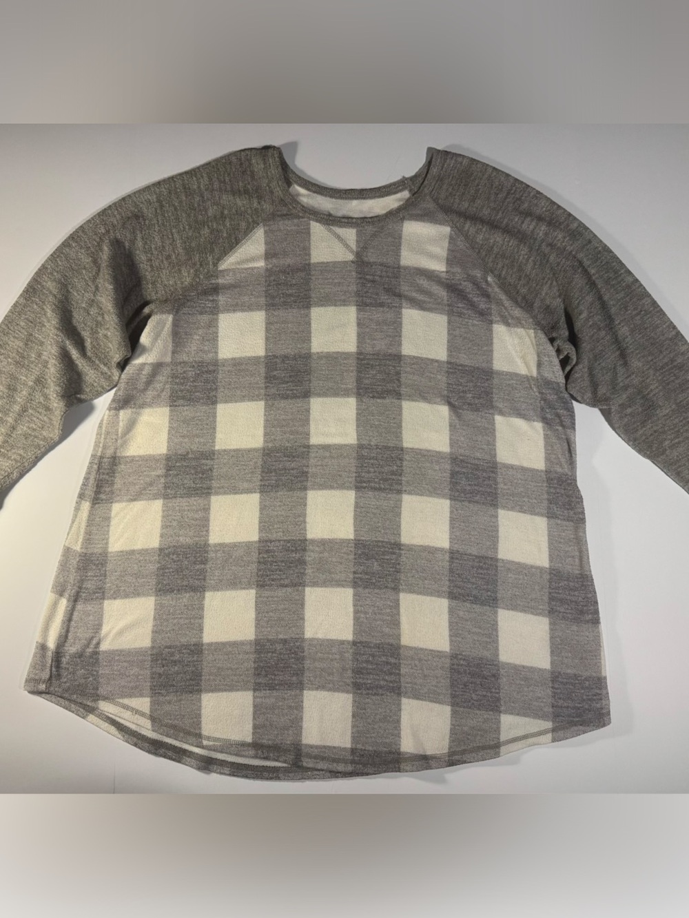 Torrid Super Soft Buffalo Plaid Swing Tunic Top Gray White Size 3 (3X)